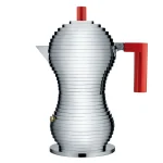 ALESSI Caffettiera Pulcina 6 tazze - manico rosso