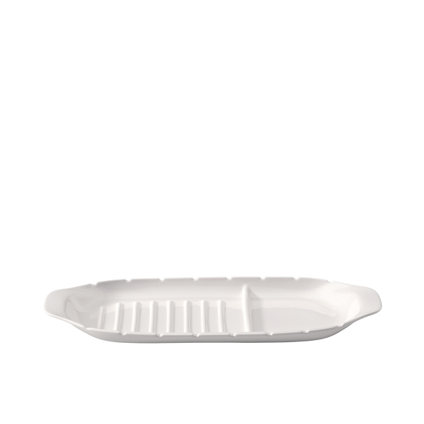 Piatto Da Portata XL Con Porta-Spiedini Villeroy & Boch BBQ Passion - Porcellana Premium Bianca 52 Cm - Ideale Per Grigliate Con Amici