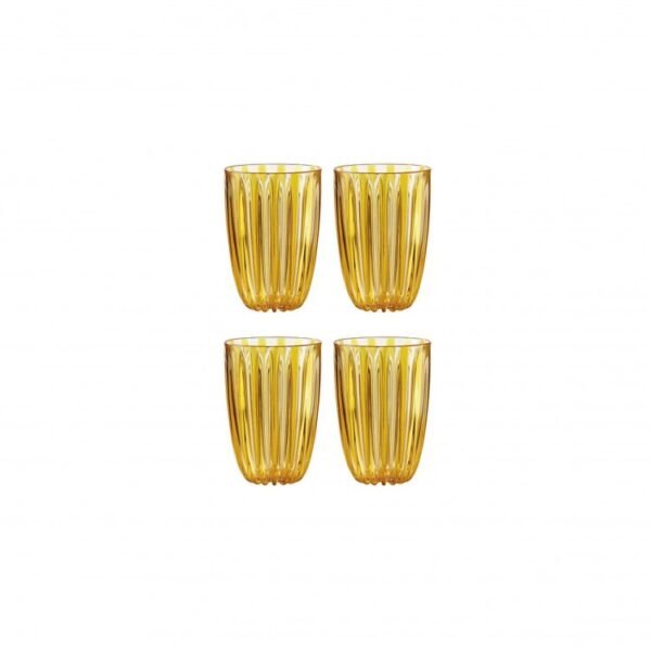 Guzzini Set 4 Bicchieri alti linea "Dolcevita" colore ambra