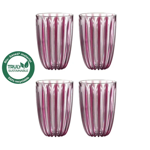 Guzzini Set 4 Bicchieri alti linea "Dolcevita" colore ametista