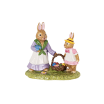 Villeroy & Boch  Statuetta decorativa "Emma e Anna sul prato fiorito" collezione BUNNY TALES