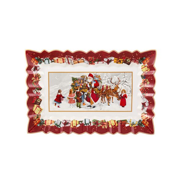 VILLEROY & BOCH Piatto dolci rettangolare collezione Toy's Fantasy "Babbo Natale e bambini"