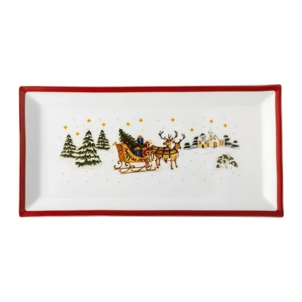 Hutschenreuther Piatto da portata rettangolare Happy Wintertime rosso