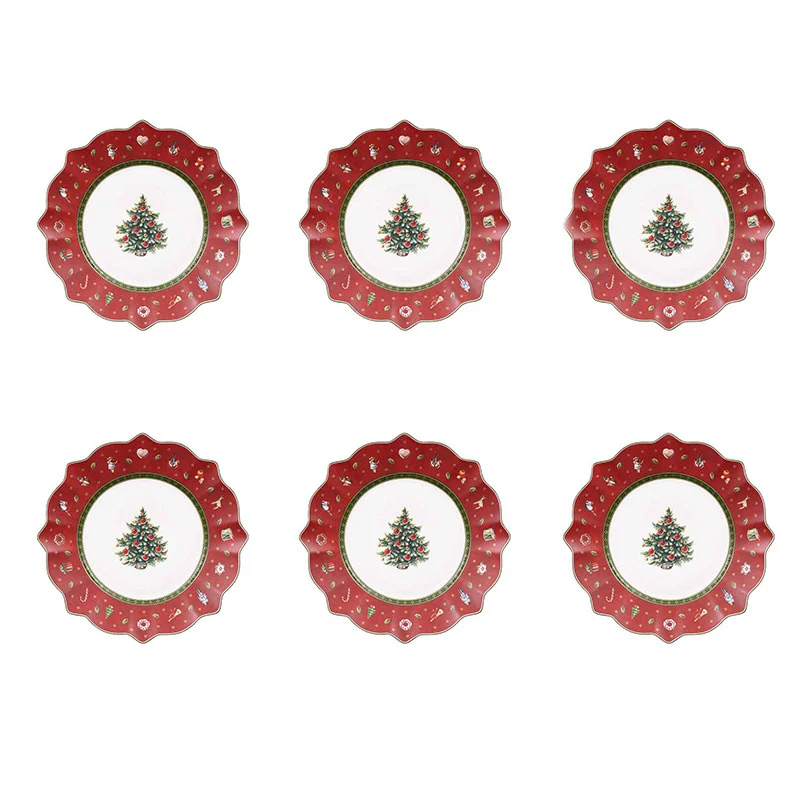 1485852640 Set 6 Foto 1 VILLEROY & BOCH Set 6 piatti dessert TOY'S DELIGHT rosso - immagine 1