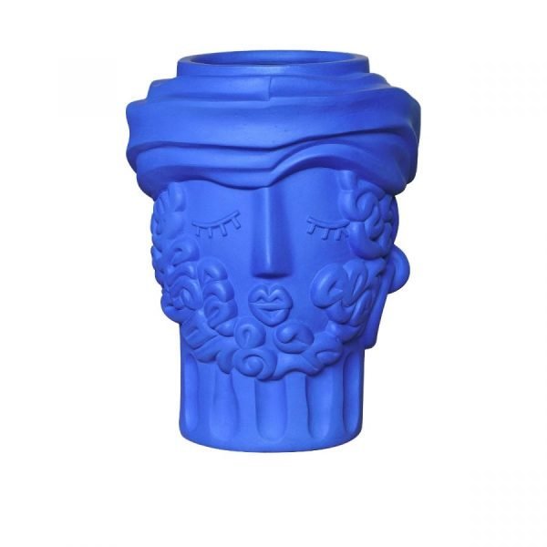 SELETTI Vaso " Man " collezione MAGNA GRAECIA blu