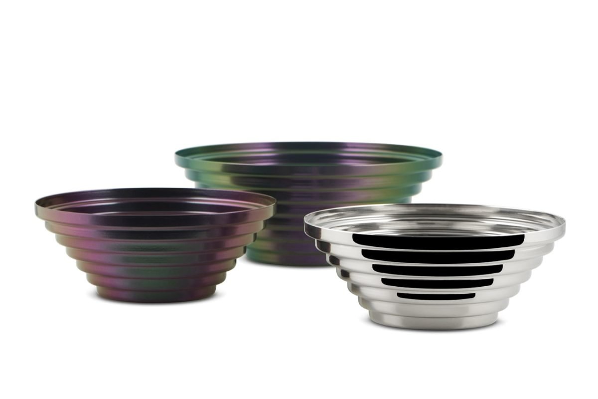 ALESSI Fruttiera rotonda "Maya" greenpurple - immagine 3