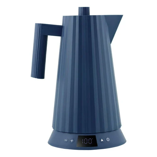 ALESSI Bollitore elettrico con controllo della temperatura "Plissé", colore blu