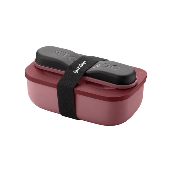 Guzzini Set Lunch Box con posate da viaggio linea "Store&Go" colore malva