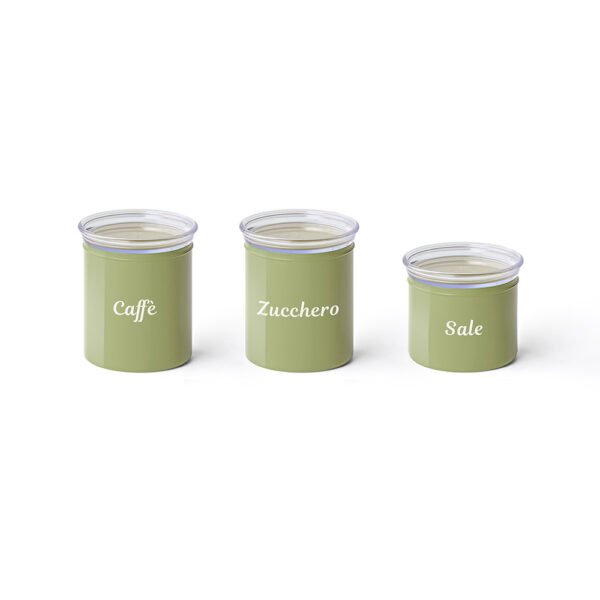 Guzzini Set 3 barattoli personalizzabili linea "ChefLine" colore verde avocado