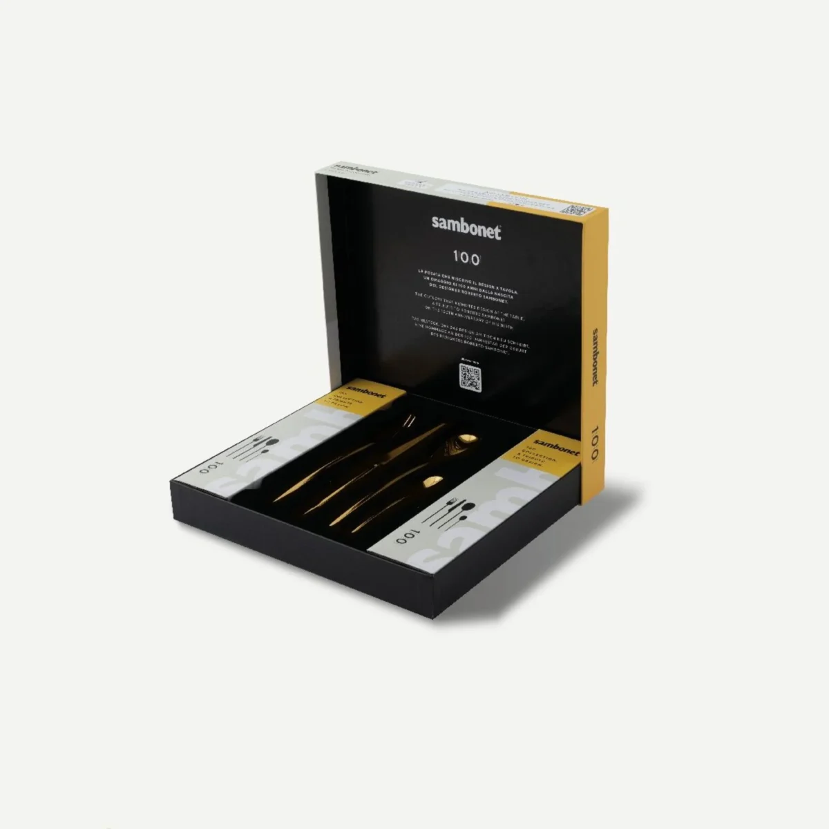 Sambonet  "100" Servizio di posate da tavola 24 pz in acciaio inox Mirror PVD Gold - immagine 2