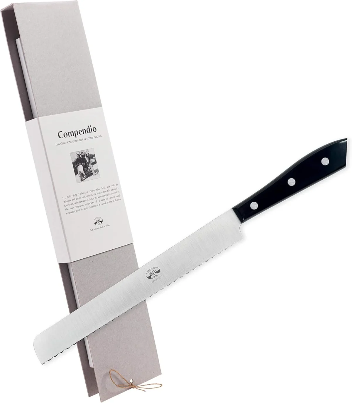 Coltello per pane collezione "Compendio" manico nero - immagine 2