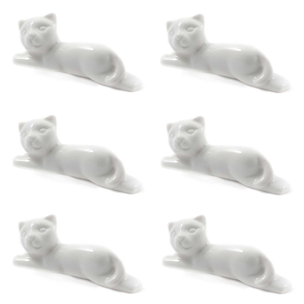 LA PORCELLANA BIANCA Set 6 appoggiaposate "Gatto"