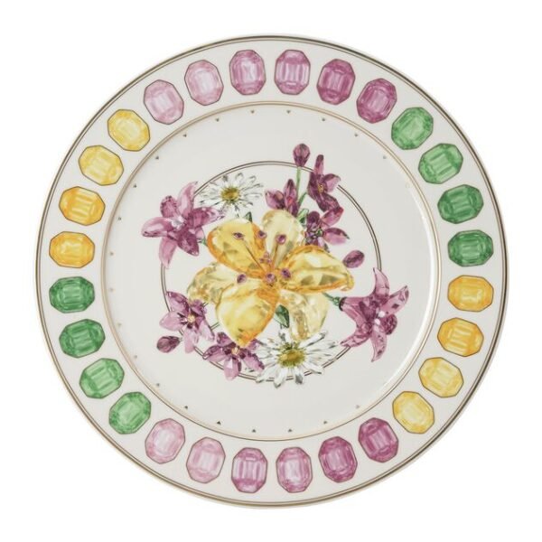 Rosenthal Piatto di presentazione rotondo Swarovski IDYLLIA decoro Bouquet