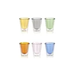 IVV Set 6 bicchierini colorati in vetro borosilicato a doppia parete "Narciso"