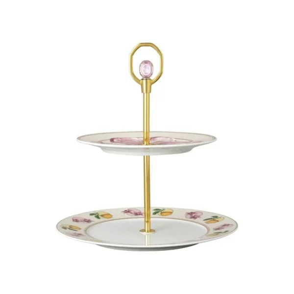 Rosenthal Alzata a due piani Swarovski IDYLLIA decoro Marshmallow