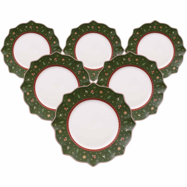 Villeroy & Boch Set 6 piatti piani Toy's Delight colore verde