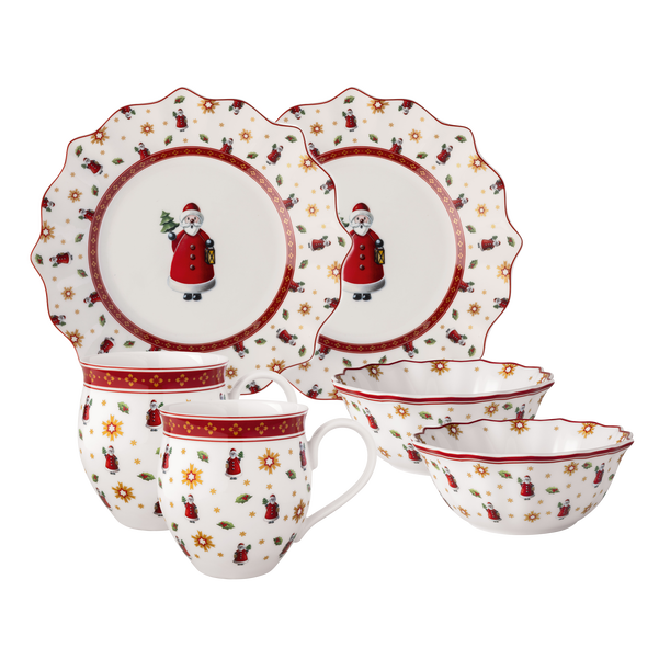 Villeroy & Boch Set da colazione 6 pz Toy's Delight decoro "Babbo Natale"