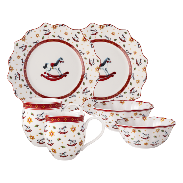 Villeroy & Boch Set da colazione 6 pz Toy's Delight decoro "Cavallo a dondolo"