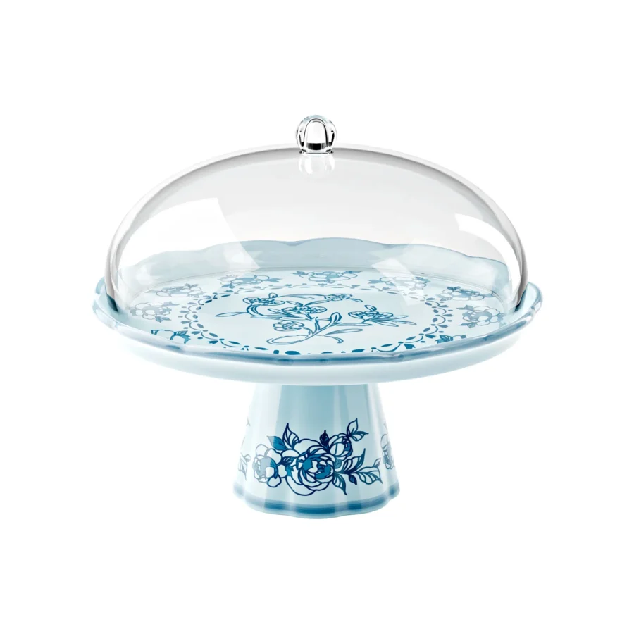 28198282 foto 1 Guzzini Alzata con campana "JOSEPHINE" 2 in 1 colore Dusty blue - immagine 1