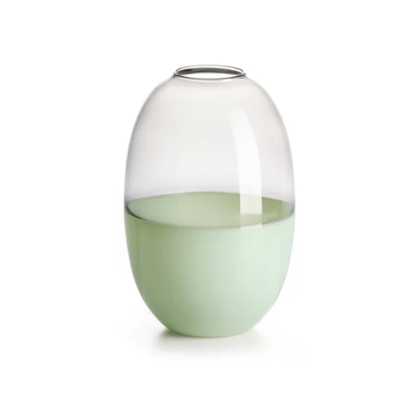 IVV Vaso bicolore  “Scarlet" colori verde latte/grigio trasparente