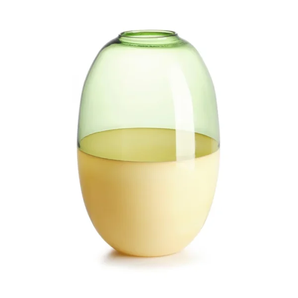 IVV Vaso bicolore  “Scarlet" colori  ambra latte /verde trasparente
