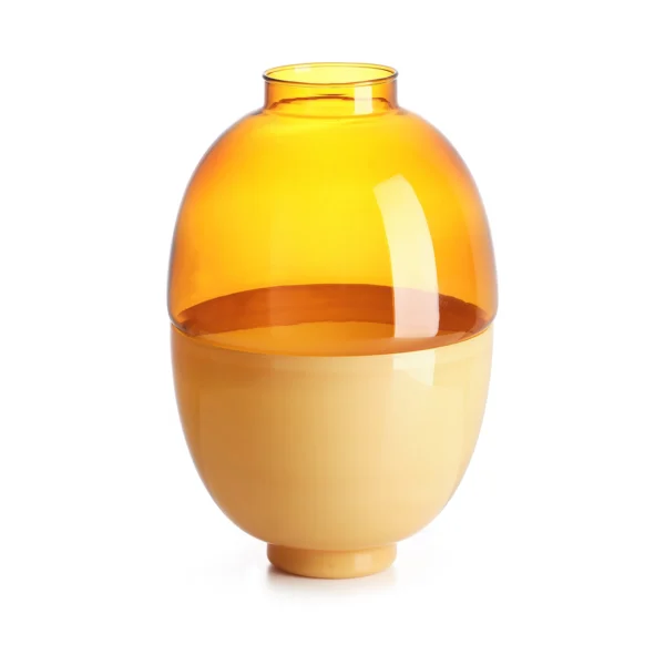 IVV Vaso contenitore bicolore  “Scarlet" colori  ambra latte /ambra trasparente