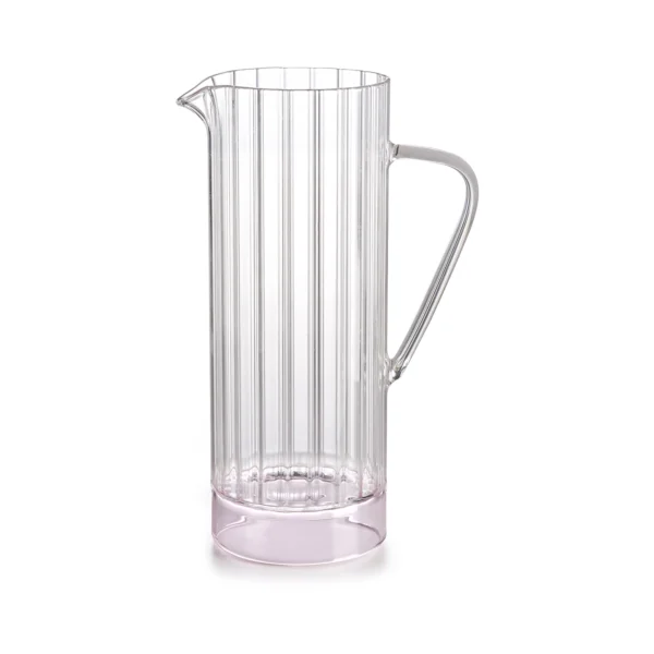 IVV Caraffa trasparente "Quattro note" base colore rosa