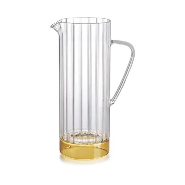 IVV Caraffa trasparente "Quattro note" base colore ambra