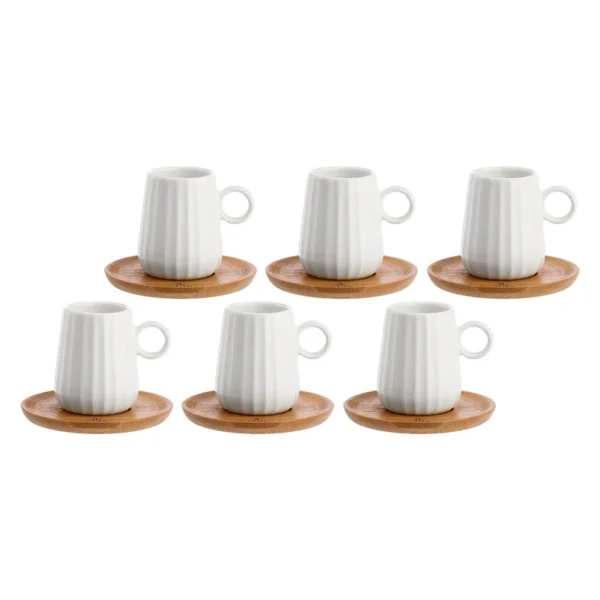 LA PORCELLANA BIANCA Set 6 tazzine da caffè con piattino decoro "righe" collezione Intavola