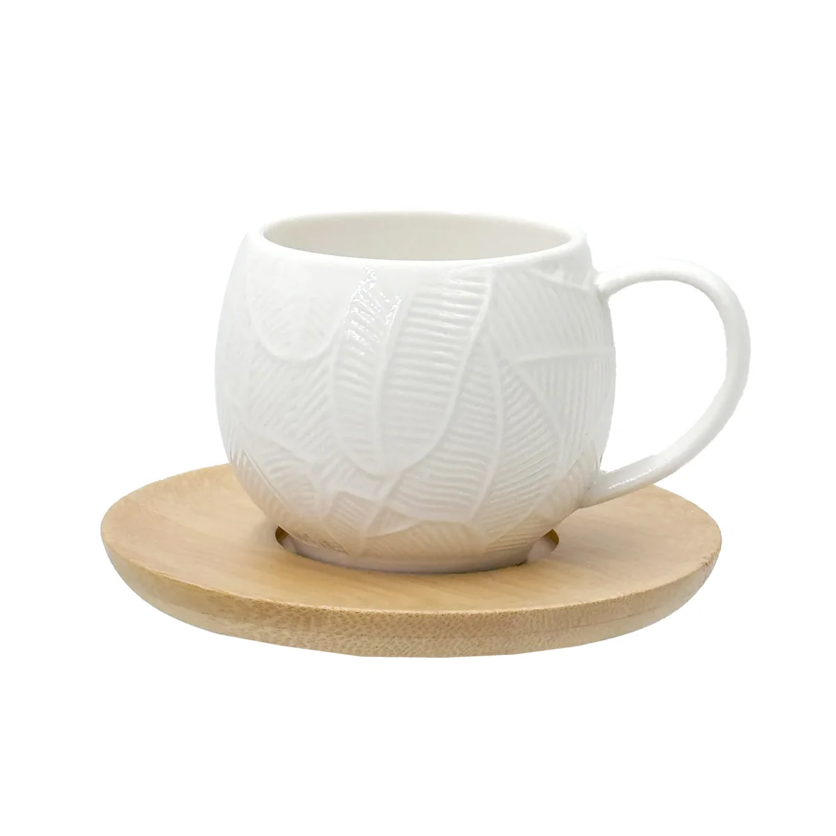 U10208009A83 LA PORCELLANA BIANCA Set 6 tazzine da caffè con piattino decoro "foglie" collezione Intavola - immagine 2