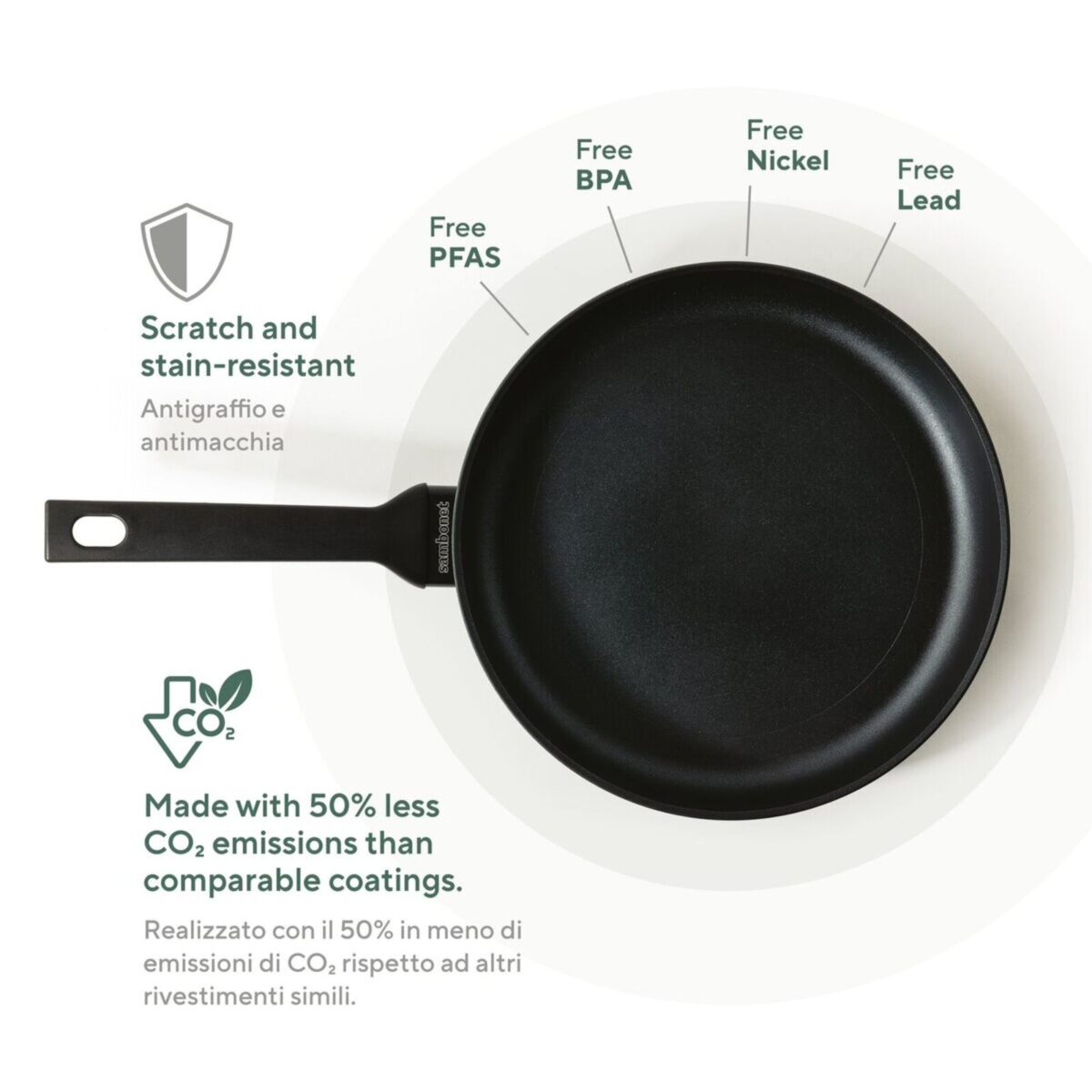 Sambonet  Padella ø 28, serie Titan Pro Green, verde scuro - immagine 2