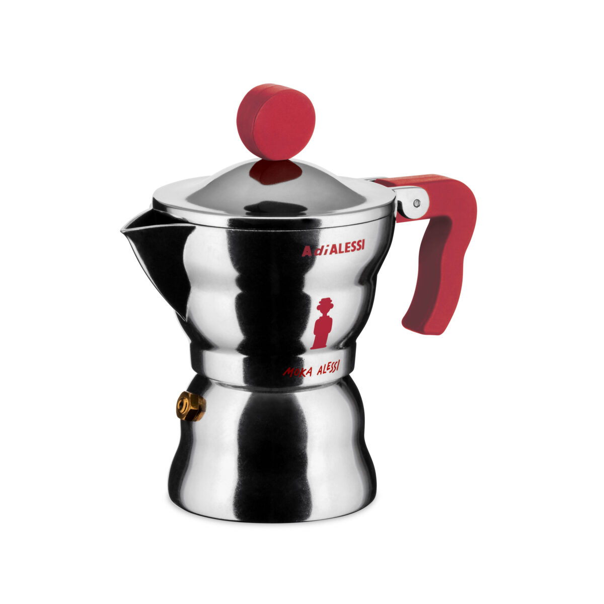 ALESSI Caffettiera Moka 1 tazza , colore rosso - immagine 2