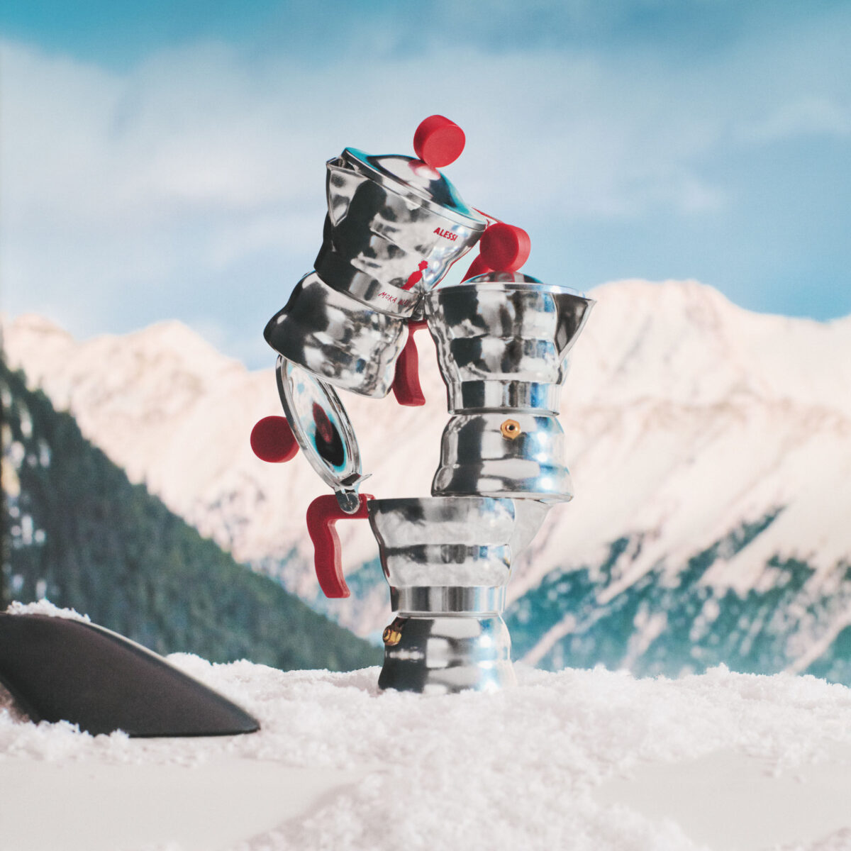 ALESSI Caffettiera Moka 1 tazza , colore rosso - immagine 4