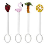 WD LIFESTYLE Set 4 cucchiaini MONTEREY LINE con decoro estivo #rosa