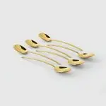 Sambonet  "100" Set 6 cucchiai da tè in acciaio inox Mirror PVD Gold