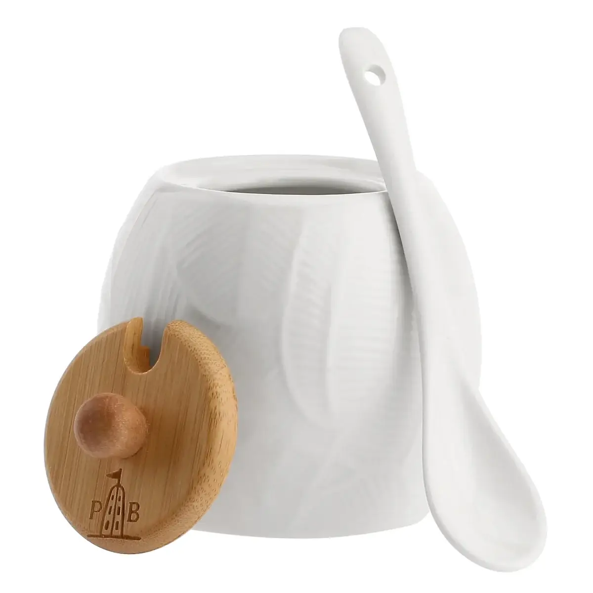 LA PORCELLANA BIANCA Zuccheriera decoro "foglie" collezione Intavola - immagine 4