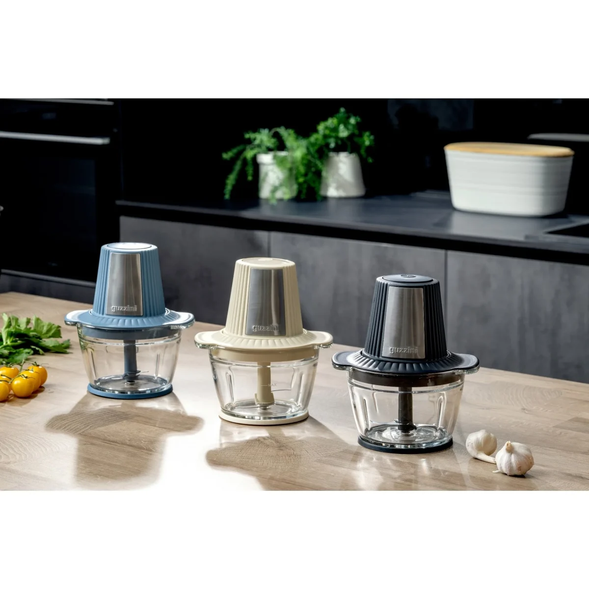 Guzzini Tritatutto elettrico collezione Sous Chef colore Navy blue - immagine 4