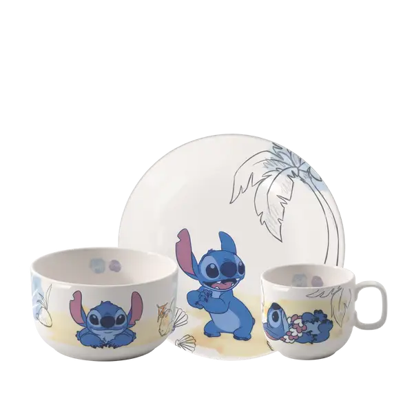 1486818427 foto 1 Villeroy & Boch Set di stoviglie per bambini 3 pz collezione Disney decoro "Stitch" - immagine 1