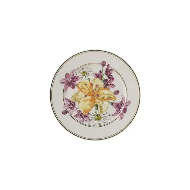 19850-426401-10218 Rosenthal Set 6 Piatti pane Swarovski IDYLLIA decoro Bouquet - immagine 1