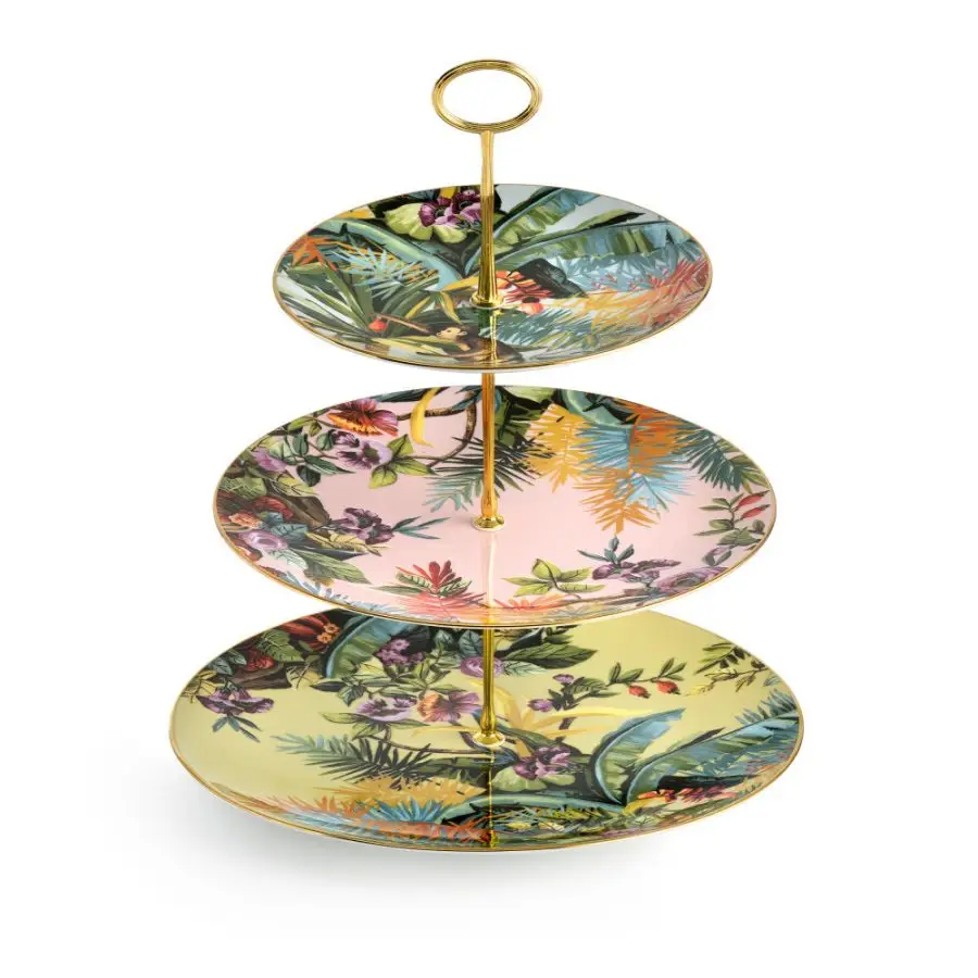 SG2000171 foto 1 WEISSESTAL Alzata a tre livelli collezione Exotic Jungle design Simone Guidarelli colorata - immagine 1
