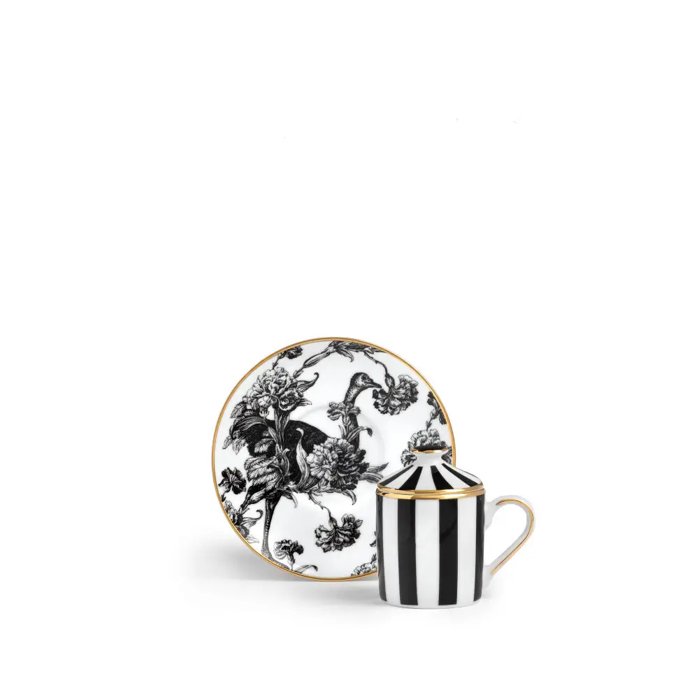 espresso-tangerine WEISSESTAL Tazza da caffè con piattino Souvenir de Voyage decoro "Tangerine Garden" design Simone Guidarelli - immagine 1