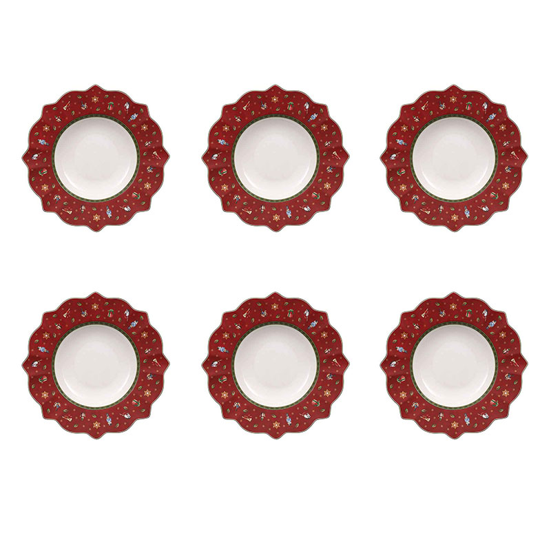 villeroy & boch set 6 piatti fondi toy's delight colore rosso villeroy & boch set 6 piatti fondi toy's delight colore rosso