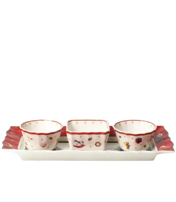 villeroy & boch set 4 pz ciotoline portasalse e vassoio toy's delight