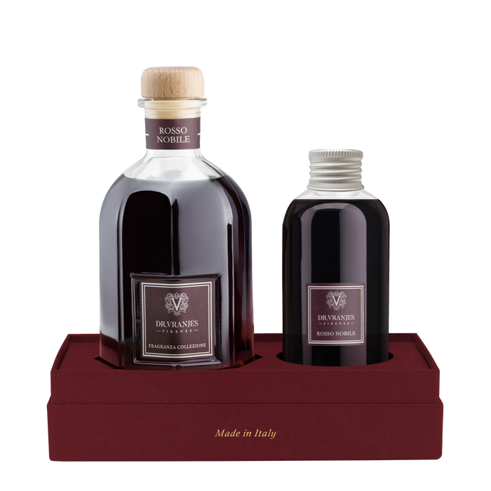 dr vranjes firenze cofanetto "rosso nobile" set diffusore da 250 ml + refill 150 ml dr vranjes firenze cofanetto "rosso nobile" set diffusore da 250 ml + refill 150 ml