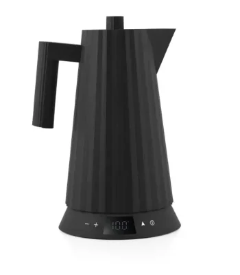 alessi bollitore elettrico con controllo della temperatura "plissé", colore nero